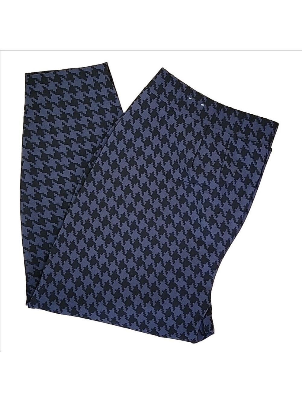 Lane Bryant On The Go Slim Ankle Apres Houndstooth Pull-On Pants Size 22 EUC